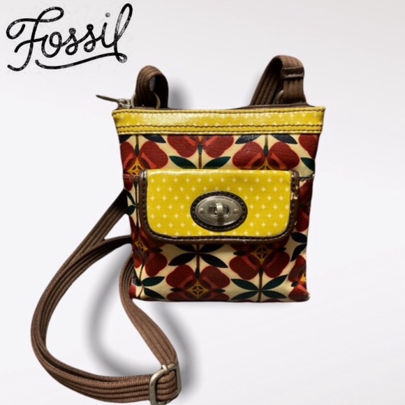 Fossil Key-Per Coated Canvas Crossbody